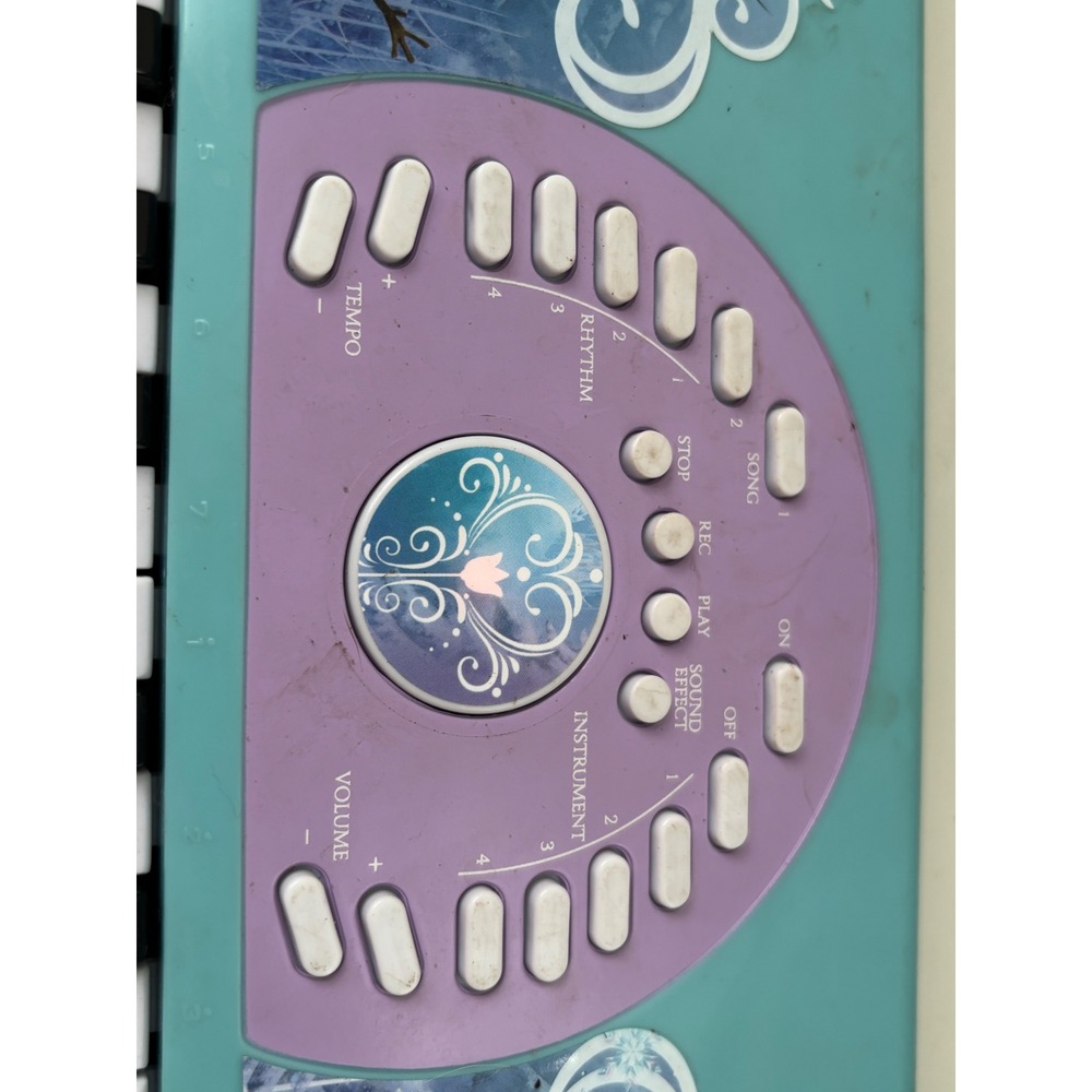 Disney Frozen Keyboard First Act Elsa Anna Olaf Toy Piano 37 Keys Teal Purple - Picture 2 of 5